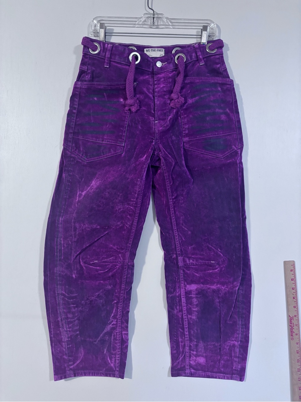 We The Free  Purple Velvet Cargo Pants
